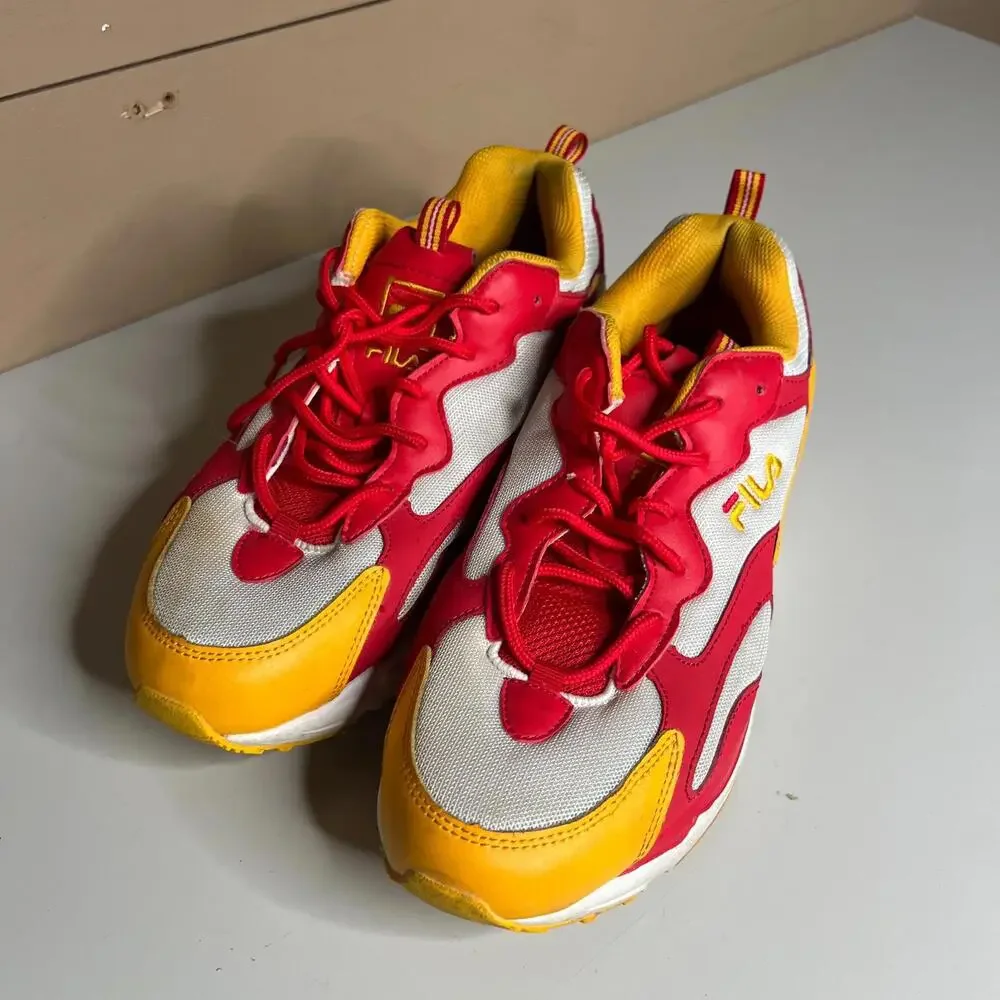 Fila Ray Tracer Mens 11 Red Yellow Gold Fusion Chunky Dad Sneaker‎